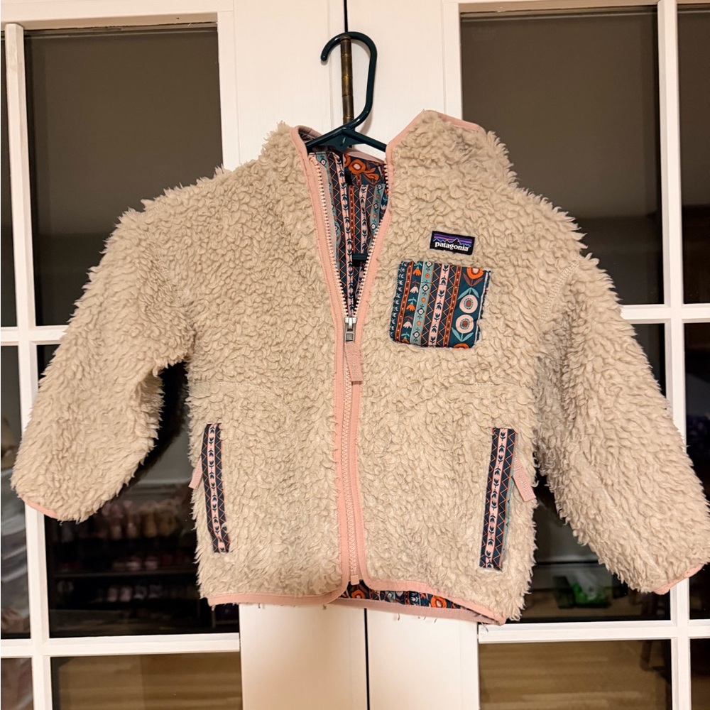 Patagonia Baby Retro-X® Jacket 4T Pink Reversible Hoodie GUC